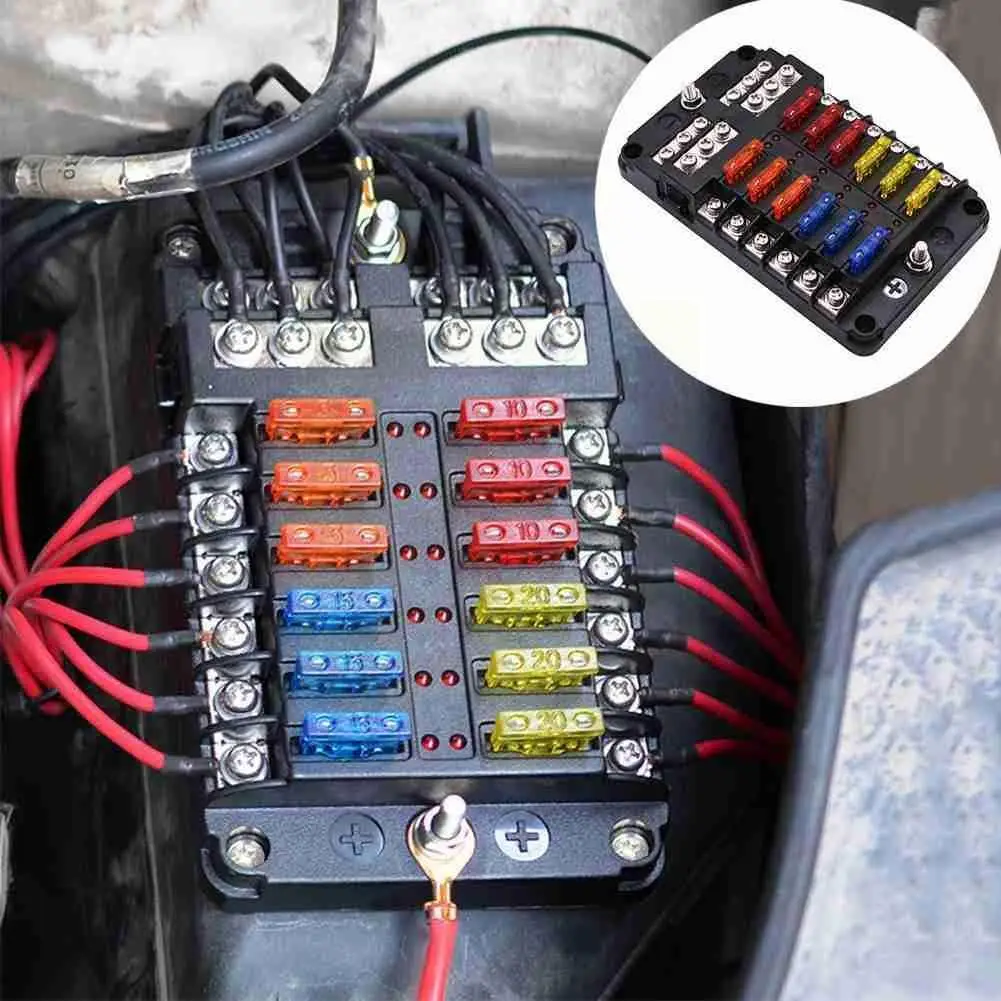 Plastic Cover 6 Ways Blade Fuse Block 32VBox Holder Fuse Box Negative Indicator Light With Stud Marine12-way LED M5 Car For S4L9
Plastic Cover 6 Ways Blade Fuse Block 32VBox Holder Fuse Box Negative Indicator Light With Stud Marine12-way LED M5 Car For S4L9