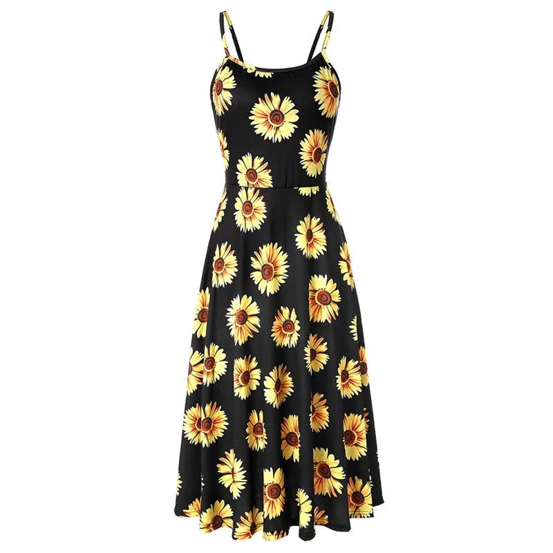 Summer Sundress Women Party Sexy Dress Loose Clothes Sunflower Bohemian Pleated Sleeveless Spaghetti Strap Backless O-Neck Robe
Summer Sundress Women Party Sexy Dress Loose Clothes Sunflower Bohemian Pleated Sleeveless Spaghetti Strap Backless O-Neck Robe