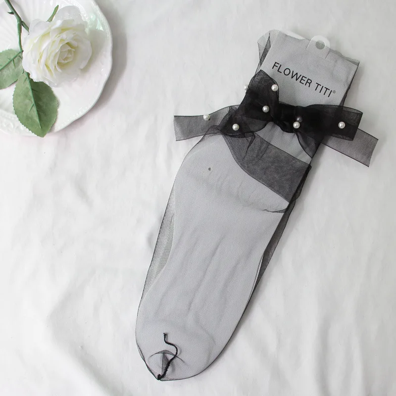 New Fashion Summer Ultra-thin Tulle Socks Female Chiffon Lace Up Long Socks High Quality Transparent Pearls Socks
New Fashion Summer Ultra-thin Tulle Socks Female Chiffon Lace Up Long Socks High Quality Transparent Pearls Socks