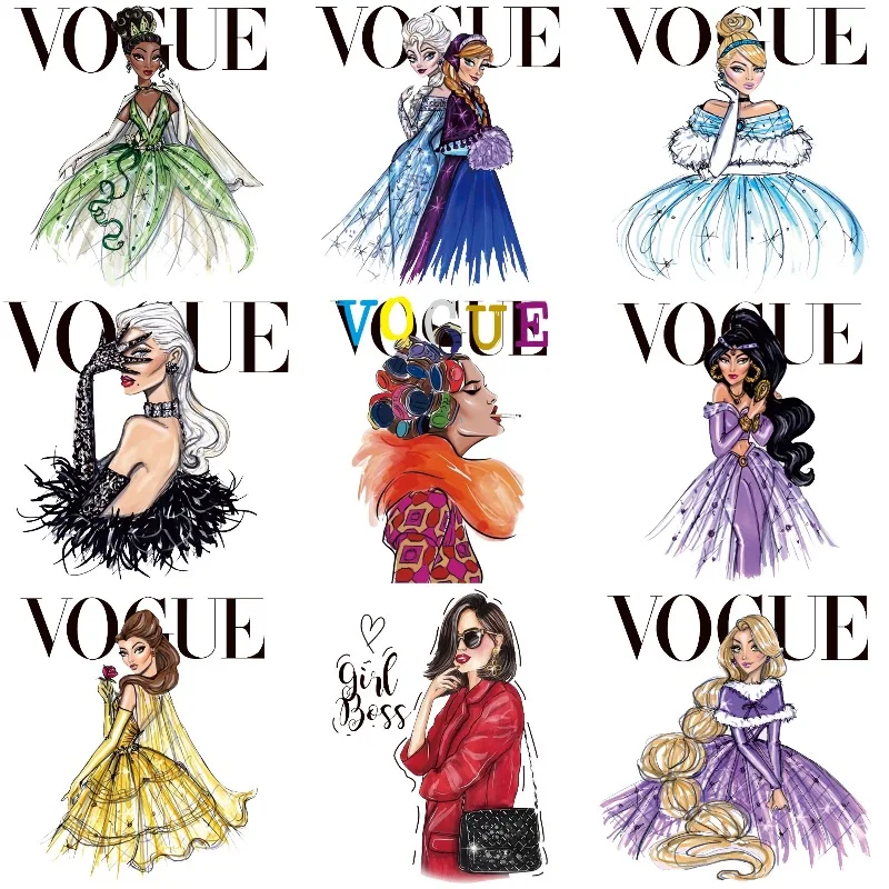 Vogue Princess Iron on Transfer for Clothing Heat Transfer Stickers on T shirt Printed Patches Thermal Applique Stranger Things
Vogue Princess Iron on Transfer for Clothing Heat Transfer Stickers on T shirt Printed Patches Thermal Applique Stranger Things