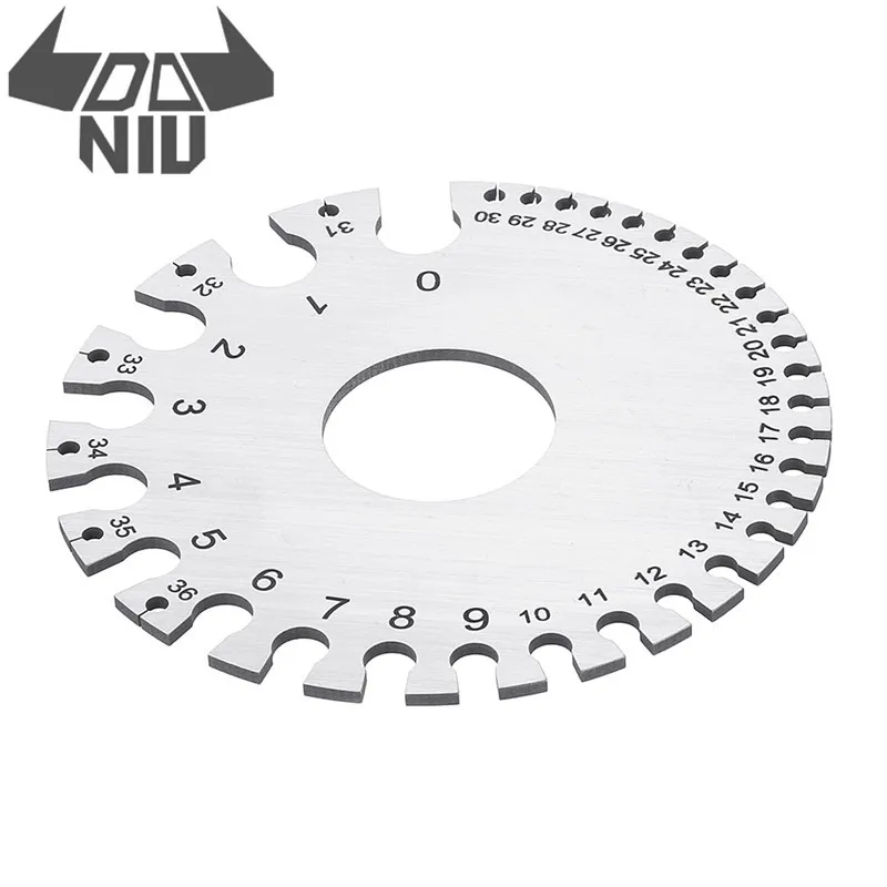 DANIU 0-36 0.007-0.3125 Stainless Steel Wire Gauge Round AWG SWG Thickness Measuring Wire Gage
DANIU 0-36 0.007-0.3125 Stainless Steel Wire Gauge Round AWG SWG Thickness Measuring Wire Gage