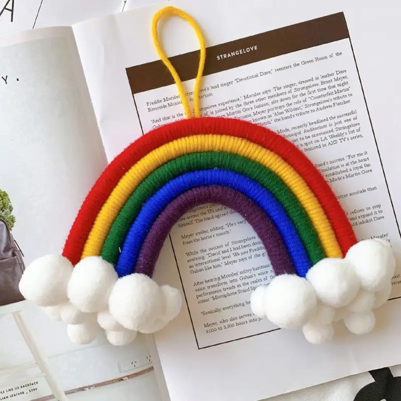 Hand-Woven Rainbow Ornaments Wall Hanging Home Decoration For Kids Room Nursery Decoration Fresh Simple Hanging Wind Chimes *
Hand-Woven Rainbow Ornaments Wall Hanging Home Decoration For Kids Room Nursery Decoration Fresh Simple Hanging Wind Chimes *