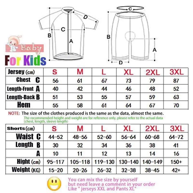 2021 New Summer Children Cycling Jersey Sets Mallot Ciclismo Short Sleeve Boys Girls Cycling Wear Sports Kids Cycling Clothing 
2021 New Summer Children Cycling Jersey Sets Mallot Ciclismo Short Sleeve Boys Girls Cycling Wear Sports Kids Cycling Clothing