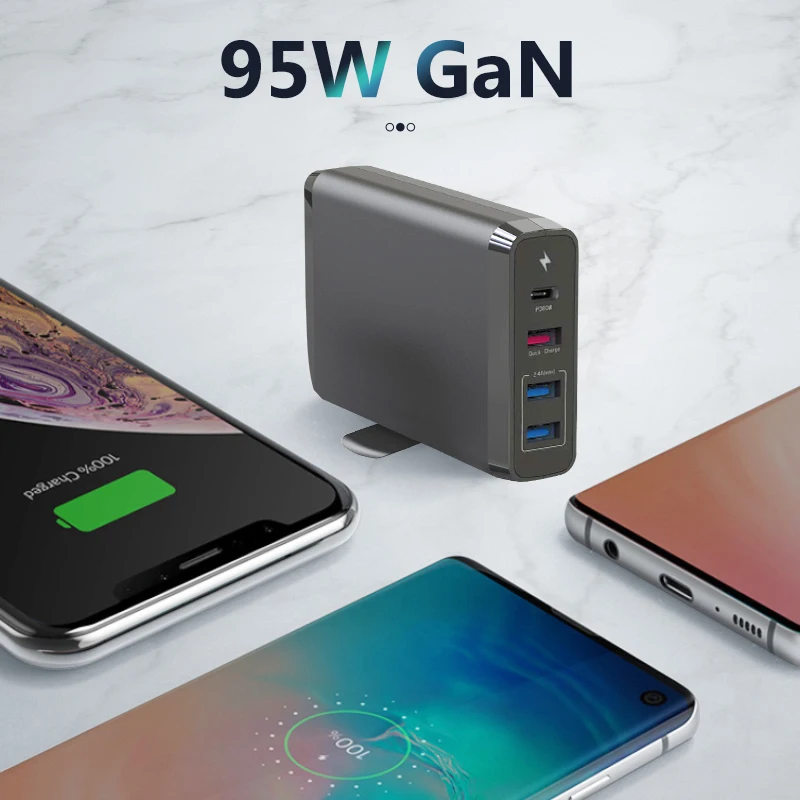 PHOMAX 95W PD/QC Charger GaN USB/USB-C Adaptor 4-Port PPS 65W 18W For Laptops MacBook iPad iPhone Huawei Xiaomi Charging Station
PHOMAX 95W PD/QC Charger GaN USB/USB-C Adaptor 4-Port PPS 65W 18W For Laptops MacBook iPad iPhone Huawei Xiaomi Charging Station
