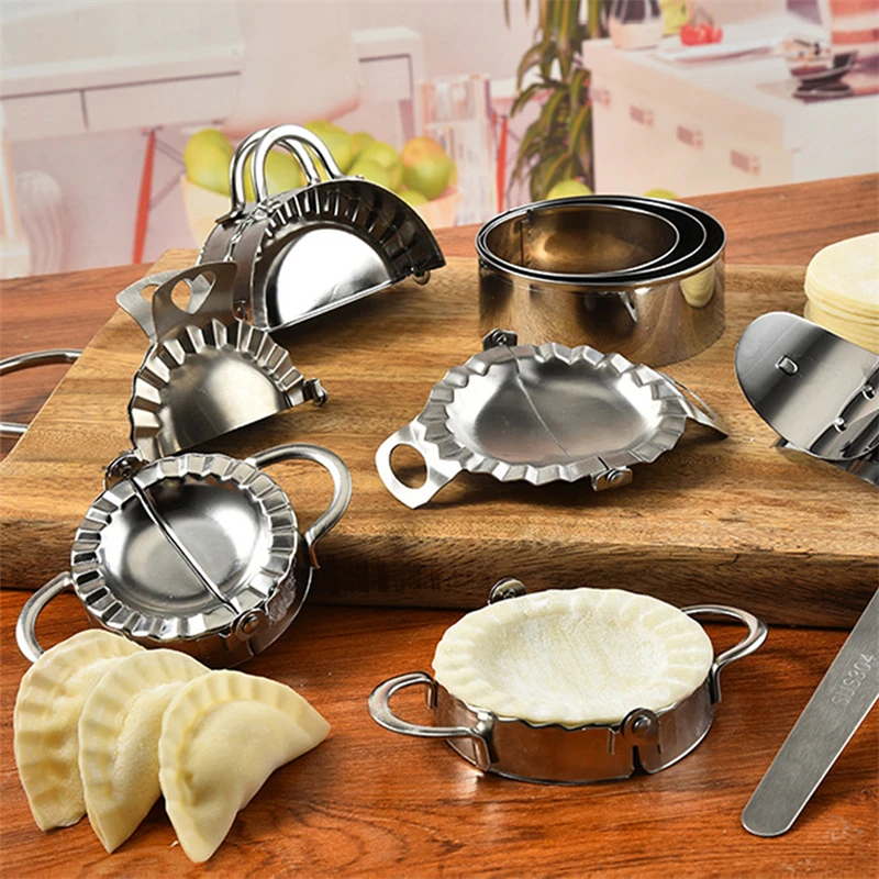 

7pcs/set Stainless Steel Dumpling Mould Lazy Must-Ravioli Pie Making Mold Mould Baking Accessories Home Kitchen Dumpling Maker