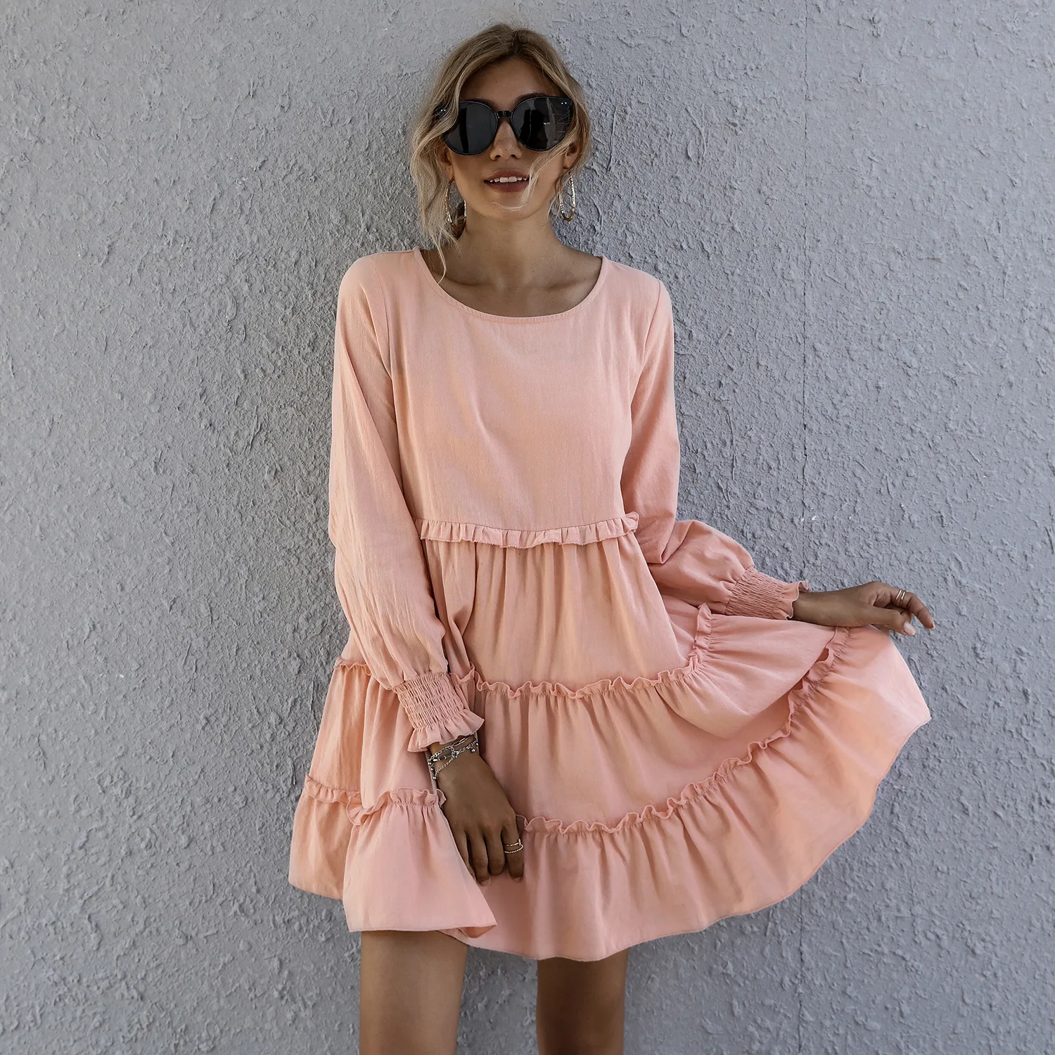 2021 Spring Summer New Fashion Ladies Dress Fold O Neck Casual Long SLeeve High Waist Cupcake Female Sexy Dress
2021 Spring Summer New Fashion Ladies Dress Fold O Neck Casual Long SLeeve High Waist Cupcake Female Sexy Dress