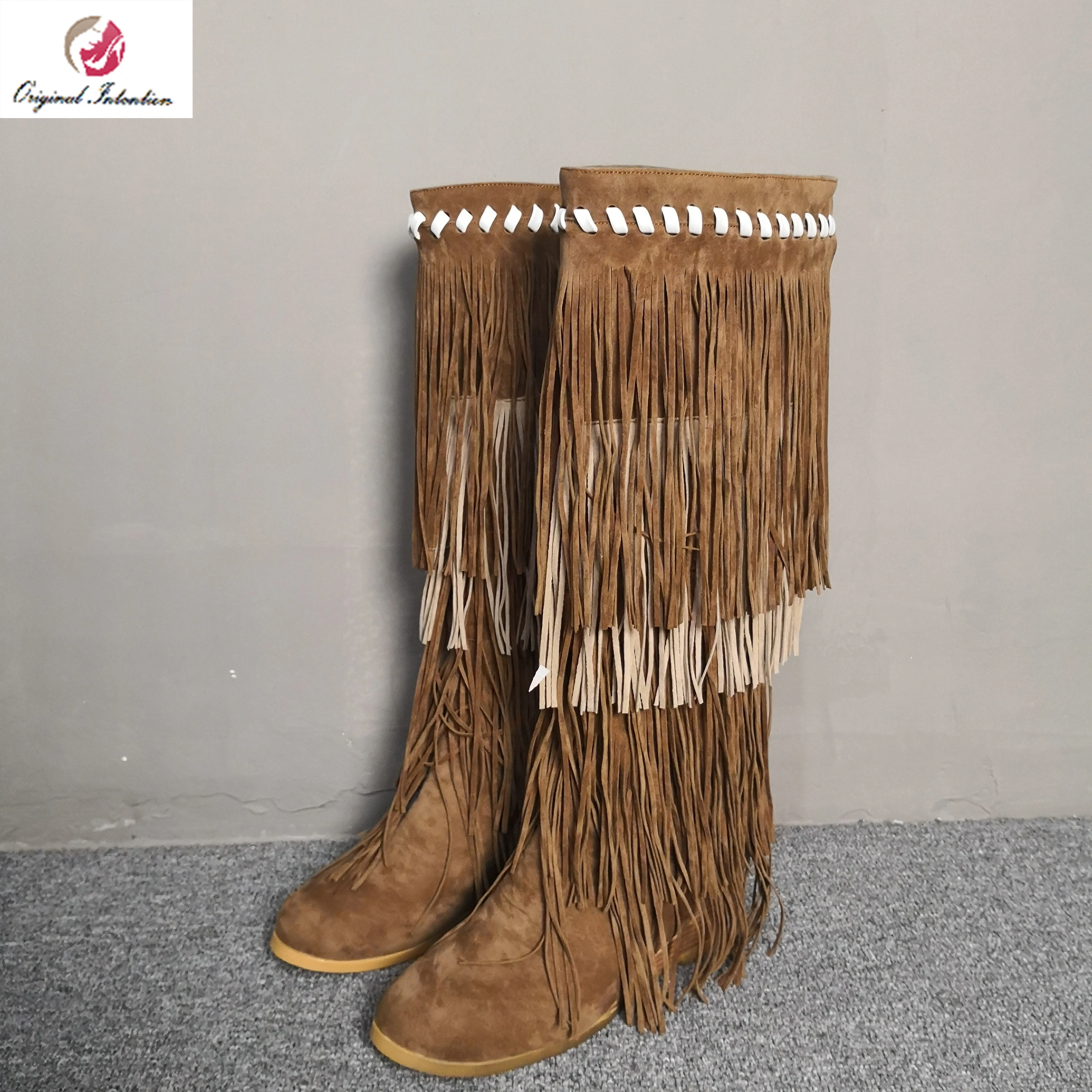 Original Intention Fashion Women Stylish Brown Flock Fringe Concise Winter Boots Round Toe Low Wedges Women Boots Plus Size 4-15 
Original Intention Fashion Women Stylish Brown Flock Fringe Concise Winter Boots Round Toe Low Wedges Women Boots Plus Size 4-15