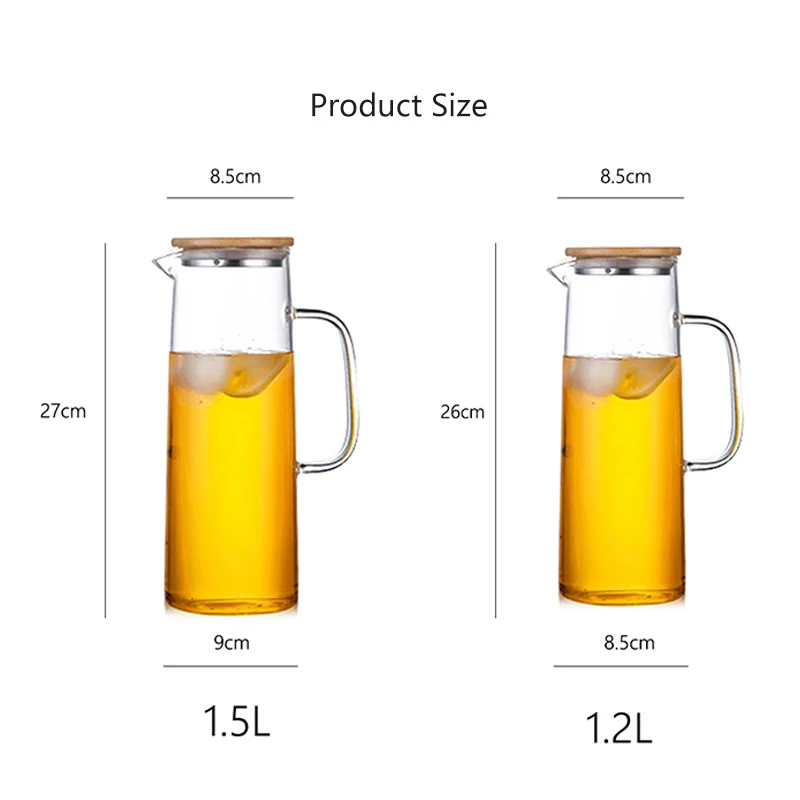 Cold Glass Water Bottle Jar Kettle Transparent Large Capacity Heat Resistant Coffee Pot with Handle Teapot Pitchers 1.2L 1.5L
Cold Glass Water Bottle Jar Kettle Transparent Large Capacity Heat Resistant Coffee Pot with Handle Teapot Pitchers 1.2L 1.5L