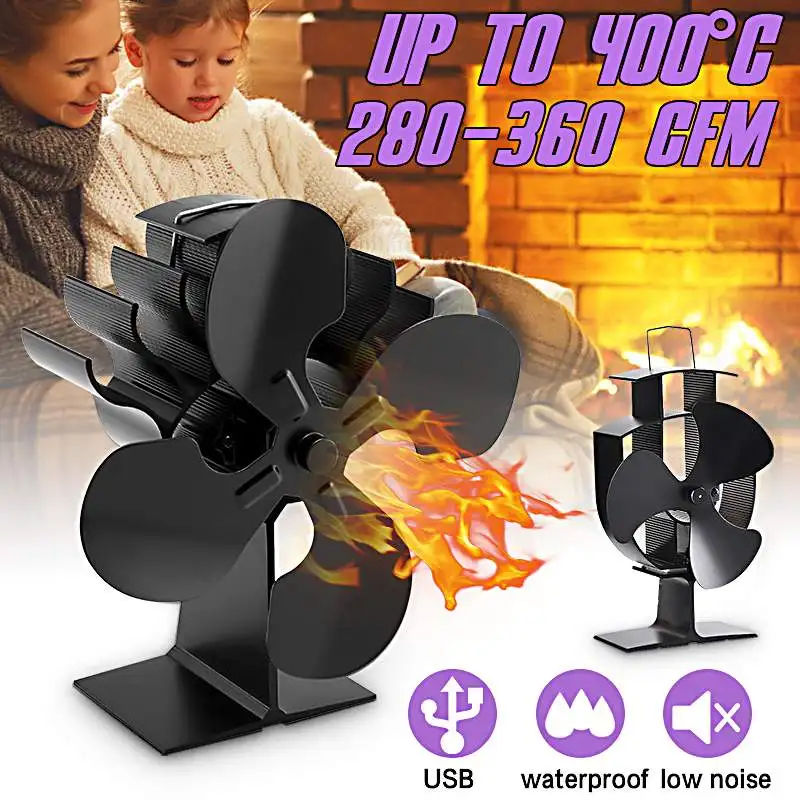 Black Fireplace 4 Blade Heat Powered Stove Fan komin Log Wood Burner Eco Friendly Quiet Fan Home Efficient Heat Distribution
Black Fireplace 4 Blade Heat Powered Stove Fan komin Log Wood Burner Eco Friendly Quiet Fan Home Efficient Heat Distribution