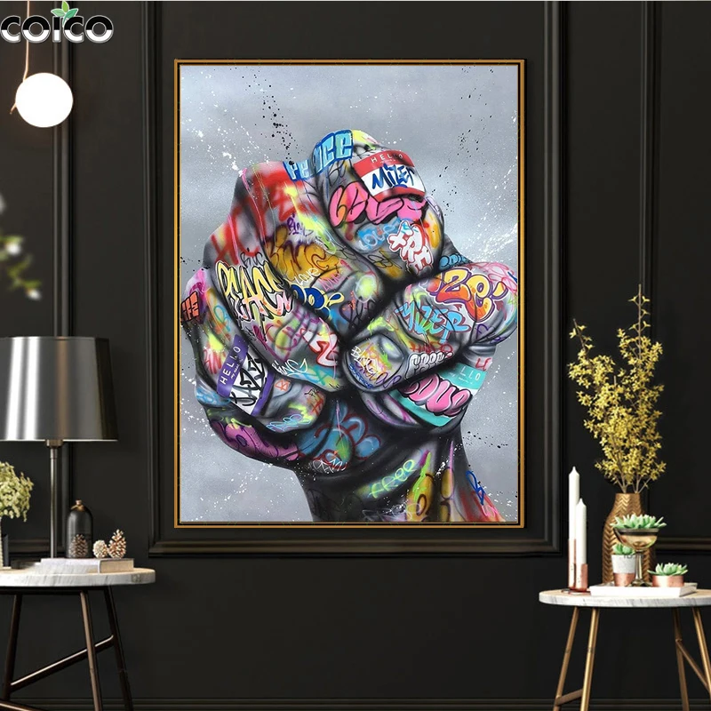 Banksy Graffiti Art Abstract Canvas Painting for Living Room Home Decor Picture Fist Poster and Print Nordic Modern Art Painting
Banksy Graffiti Art Abstract Canvas Painting for Living Room Home Decor Picture Fist Poster and Print Nordic Modern Art Painting