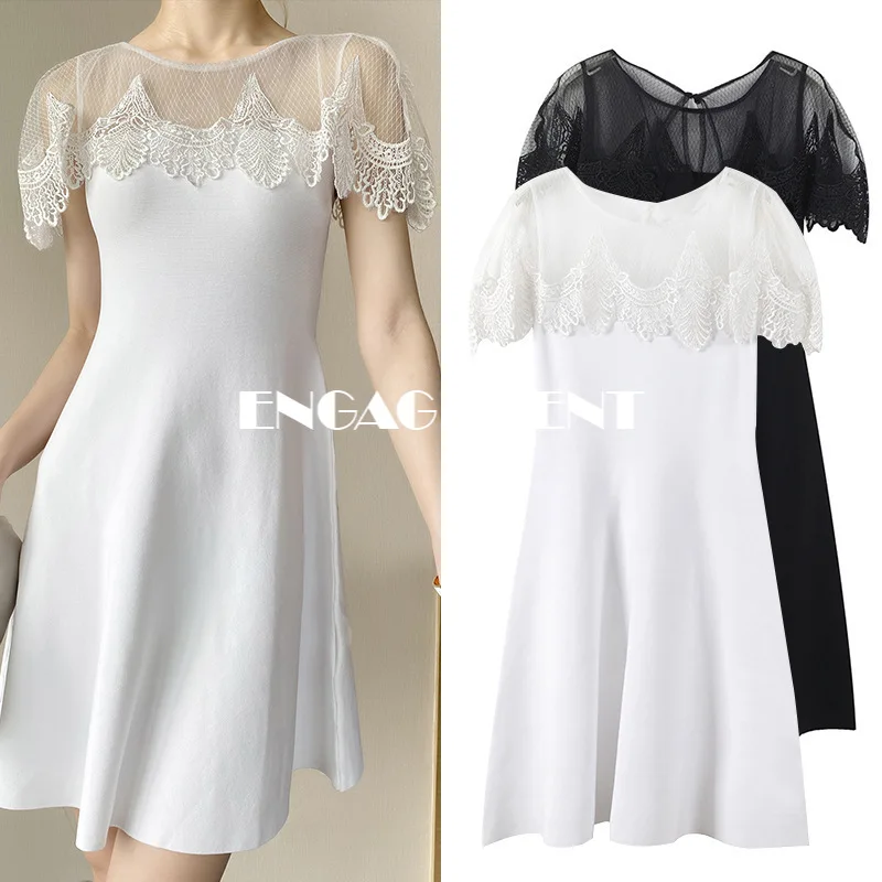 ENGAGEMENT Spring/summer 2021 Round Neck Mesh Stitching Lace Crochet Slim and Slim Short Sleeve A Dress
ENGAGEMENT Spring/summer 2021 Round Neck Mesh Stitching Lace Crochet Slim and Slim Short Sleeve A Dress