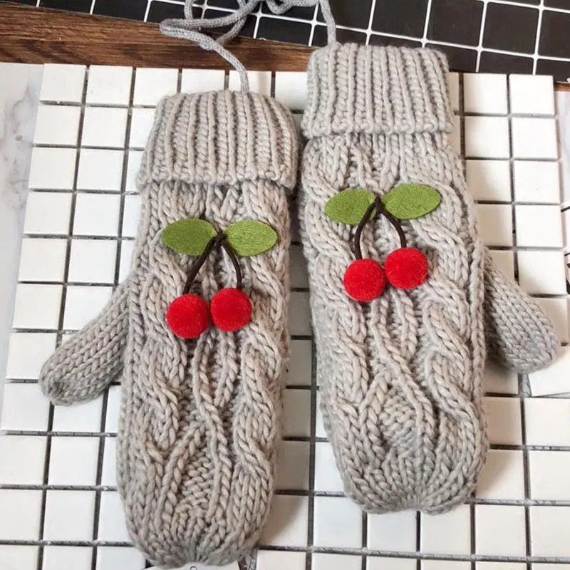 Winter Warm Fashion Gloves Solid Color Hand Warmer Full Finger Mittens Halter Hanging Neck Cherry Knitted Soft Thick Warm Gloves
Winter Warm Fashion Gloves Solid Color Hand Warmer Full Finger Mittens Halter Hanging Neck Cherry Knitted Soft Thick Warm Gloves