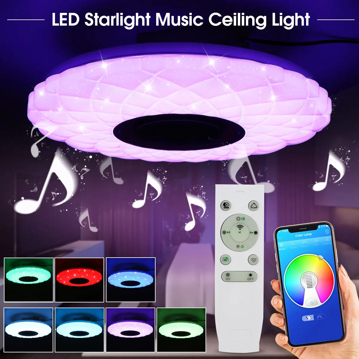 200W LED Music Ceiling Lights 38CM Big AC85-265V 168LED bluetooth Starry Smart APP/Remote Control Dimming RGB Home Lamp Fixtures
200W LED Music Ceiling Lights 38CM Big AC85-265V 168LED bluetooth Starry Smart APP/Remote Control Dimming RGB Home Lamp Fixtures