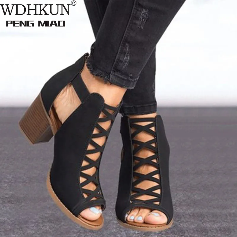 2020 Women Square Heel Sandals Peep Toe Hollow Out Chunky Gladiator Sandals With Strap Black Spring Summer Shoes HVT791
2020 Women Square Heel Sandals Peep Toe Hollow Out Chunky Gladiator Sandals With Strap Black Spring Summer Shoes HVT791
