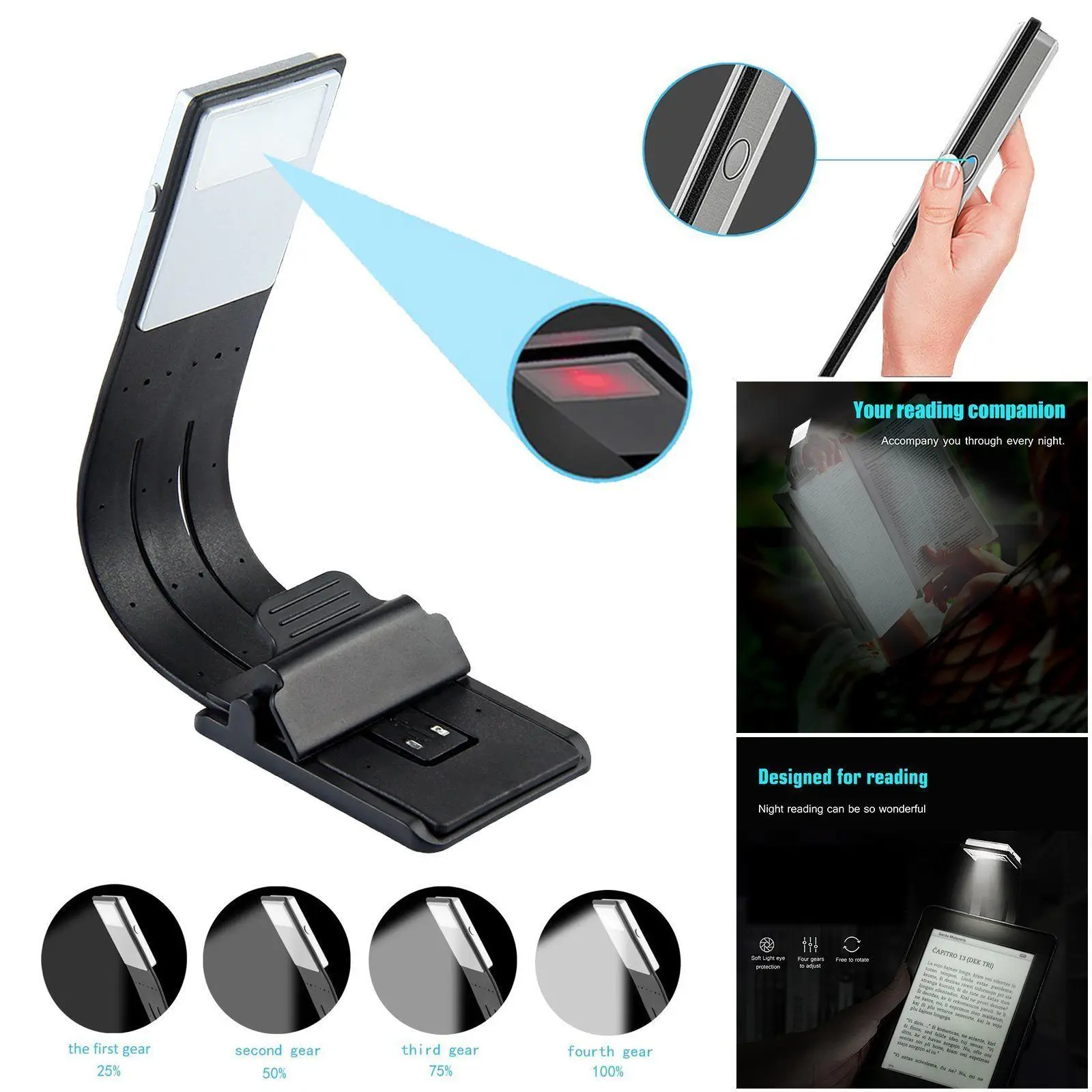 Hot New Flexible Dimmable LED Book Light Reading Light USB Rechargeable Adjustable Clip In Reading Night Light Backlight
Hot New Flexible Dimmable LED Book Light Reading Light USB Rechargeable Adjustable Clip In Reading Night Light Backlight