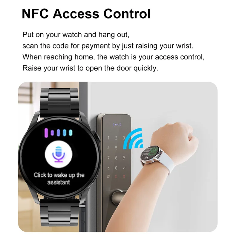 Новинка 2022 Смарт-часы с NFC мужские спортивные часы функцией звонков GPS-треком