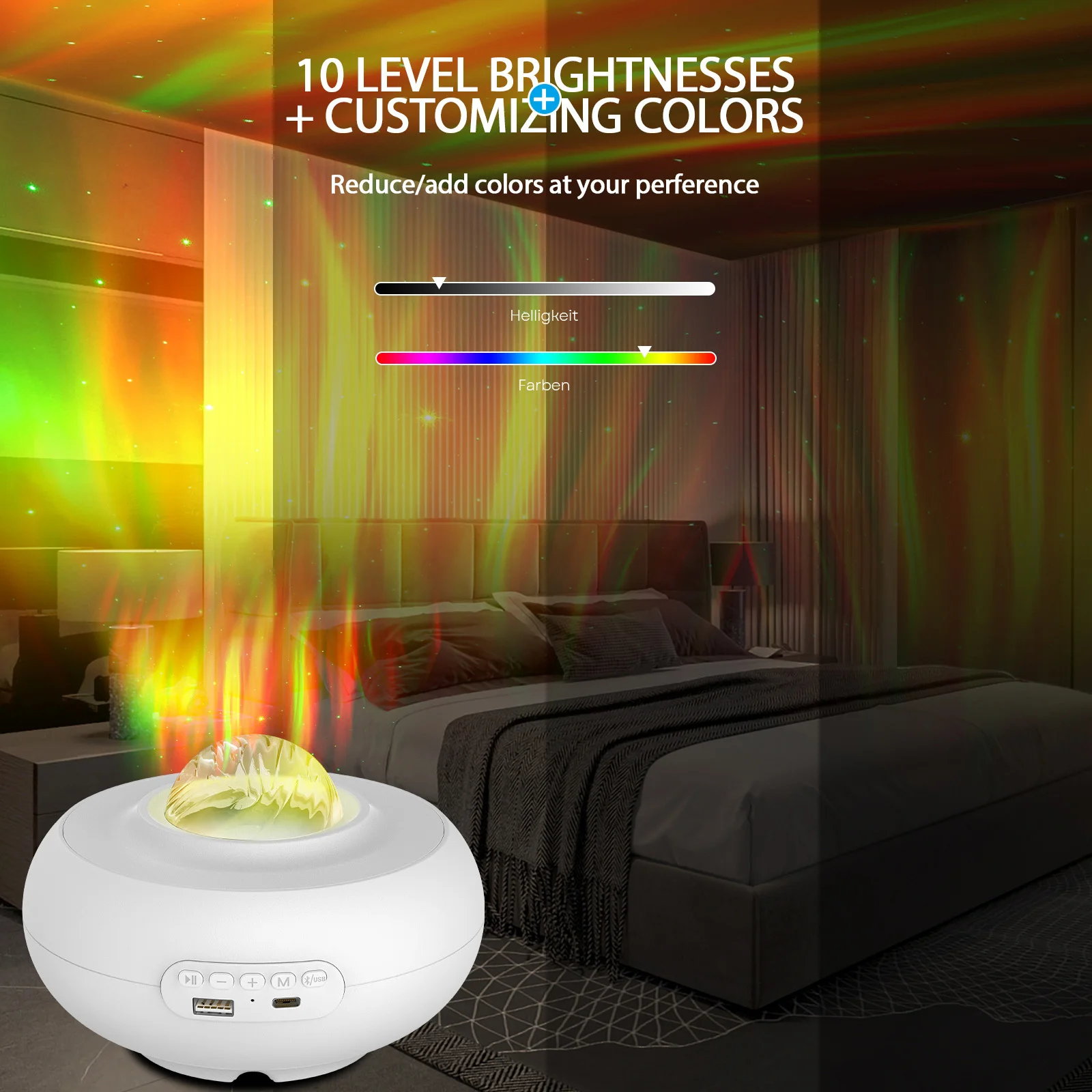 Led atmosphere lamp Aurora Borealis intelligent star projection lamp app Bluetooth music bedroom laser projector night light
Led atmosphere lamp Aurora Borealis intelligent star projection lamp app Bluetooth music bedroom laser projector night light