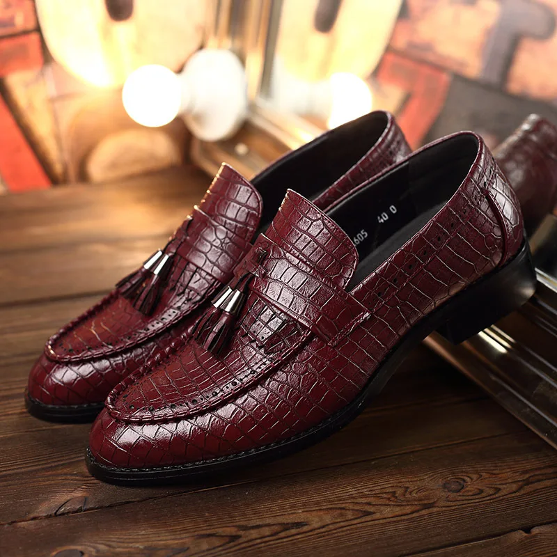 Casual Business Men's Dress Shoes Genuine LeatherPrint Brown Party Wedding Mens Loafers With Double Buckles 
Casual Business Men's Dress Shoes Genuine LeatherPrint Brown Party Wedding Mens Loafers With Double Buckles