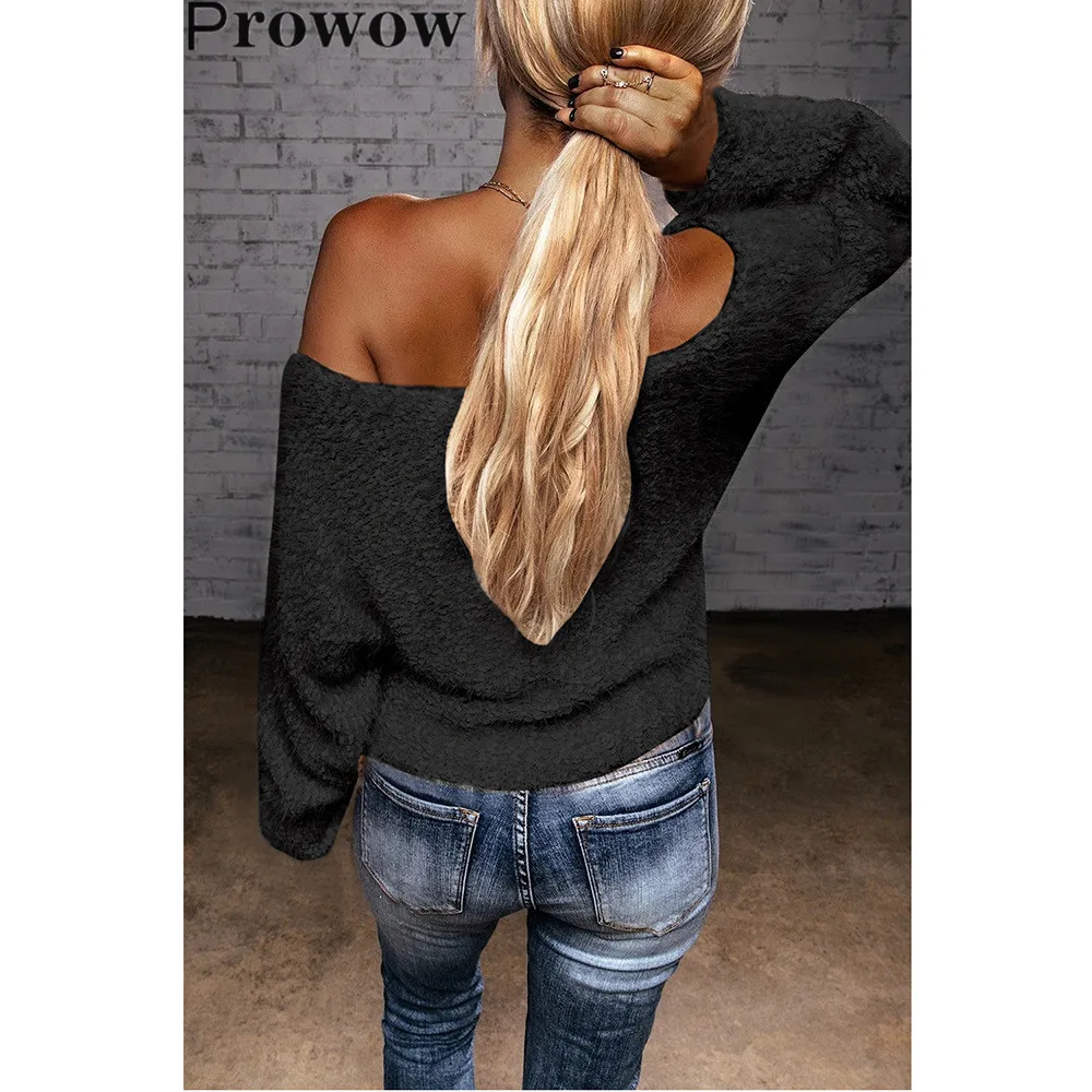Prowow Autumn Winter Women Solid Fashion Off Shoulder Wool Sweater Ladies Casual Loose Streetwear Long Sleeve Plush Pullover Top
Prowow Autumn Winter Women Solid Fashion Off Shoulder Wool Sweater Ladies Casual Loose Streetwear Long Sleeve Plush Pullover Top