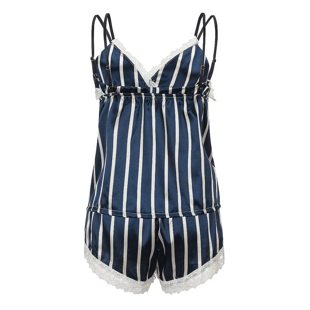 3pcs Stripe Pajama Set Satin Sexy Lace V Sleep Lounge Sleepwear Women Summer Pyjama Comfort Nightwear Lingerie Pijama Shorts Set
3pcs Stripe Pajama Set Satin Sexy Lace V Sleep Lounge Sleepwear Women Summer Pyjama Comfort Nightwear Lingerie Pijama Shorts Set