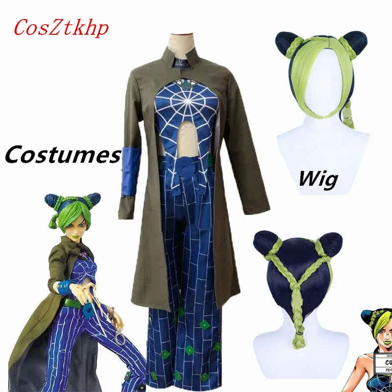 Anime JOJO Bizarre Adventure Cosplay Costume Cujoh Jolyne cosplay wig Dark blue cyan mixed color braid short hair+free wig cap
Anime JOJO Bizarre Adventure Cosplay Costume Cujoh Jolyne cosplay wig Dark blue cyan mixed color braid short hair+free wig cap