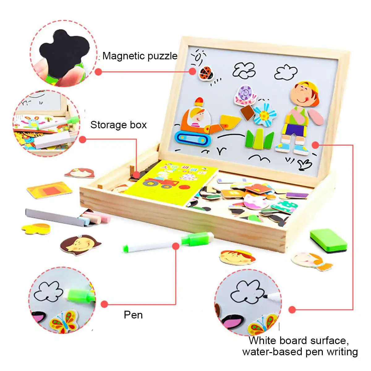 Wooden 3D Magnetic Puzzle Set Cartoon Animals Jigsaw Puzzle Toy Dressup Box Kids Educational Development Toys Gifts for Children
Wooden 3D Magnetic Puzzle Set Cartoon Animals Jigsaw Puzzle Toy Dressup Box Kids Educational Development Toys Gifts for Children