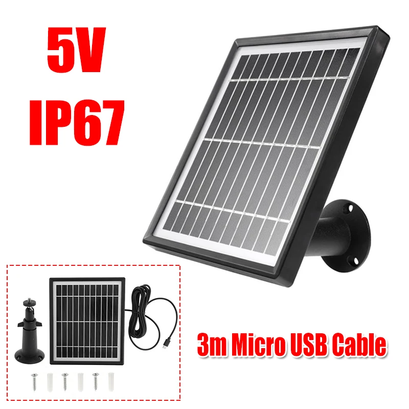 5V Micro USB Interface Security Monitoring Camera Solar Panel Expansion Board Detachable 360 Degree Rotation Adjustable Bracket
5V Micro USB Interface Security Monitoring Camera Solar Panel Expansion Board Detachable 360 Degree Rotation Adjustable Bracket