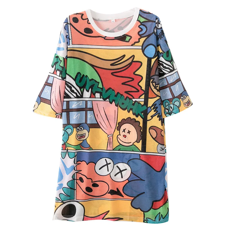 Slim T-shirt Female Short-sleeved Korean Version Of The Breathable Round Neck Wild Mesh Ice Hand Graffiti 2021 Summer New
Slim T-shirt Female Short-sleeved Korean Version Of The Breathable Round Neck Wild Mesh Ice Hand Graffiti 2021 Summer New