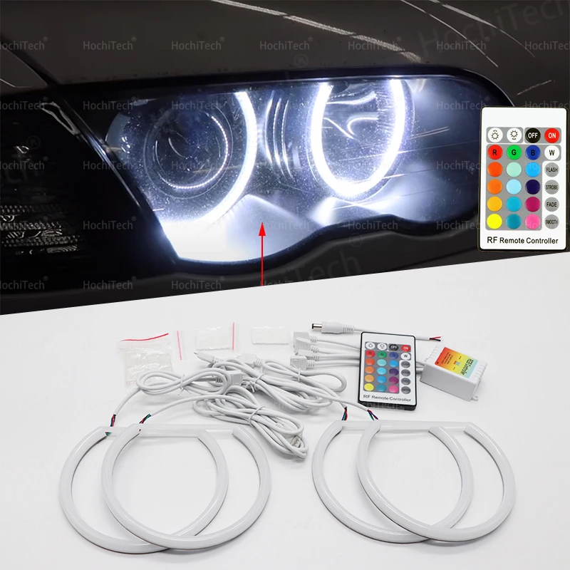 Комплект колец в форме Ангельского глазка из хлопка 16 цветов RGB для BMW 3 серии E46 316i