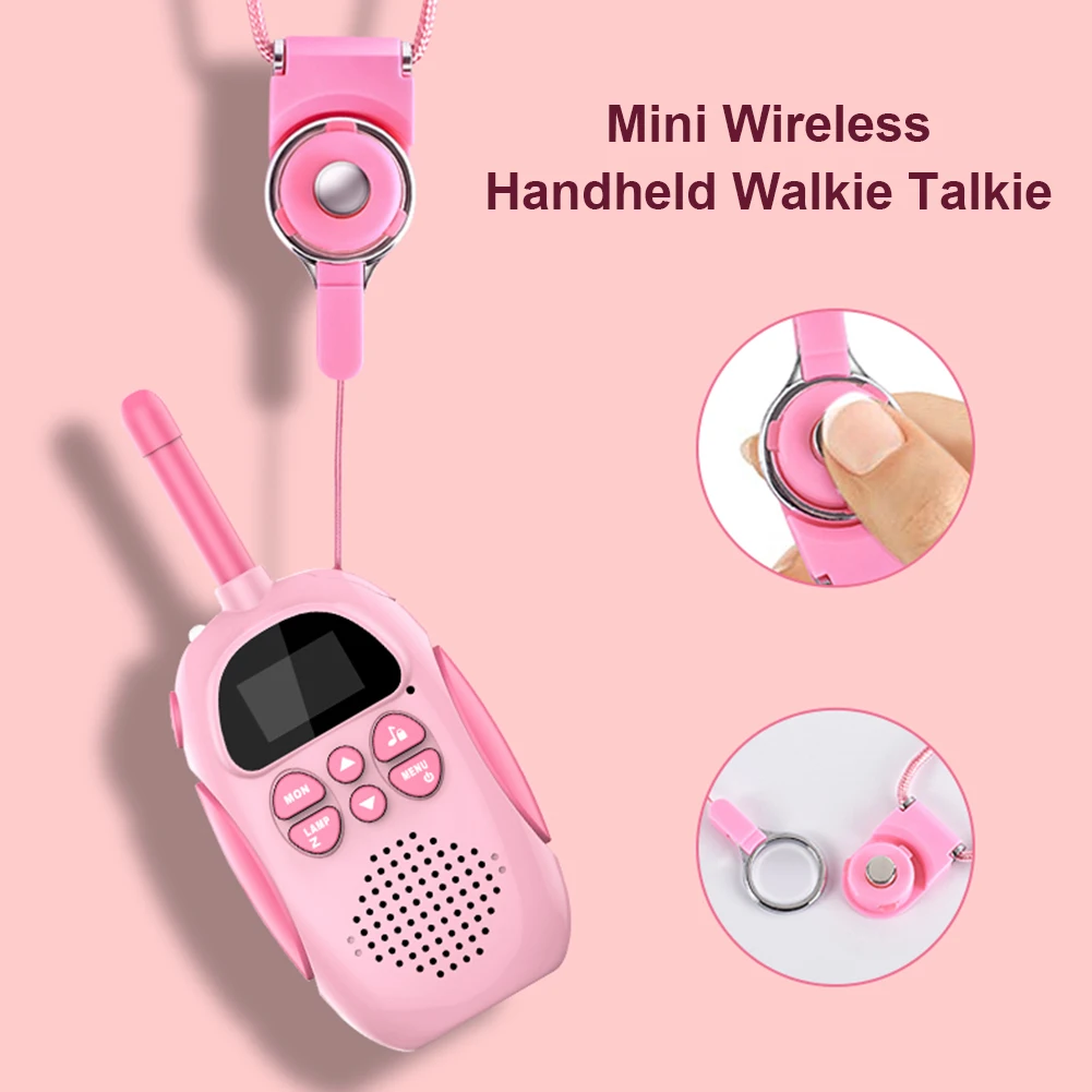 

2pcs Walkie Talkie Kids Walkie-talkies 22 Channels 2 Way Wireless Radio Toys 3km Range UHF Radio Lanyard Interphone