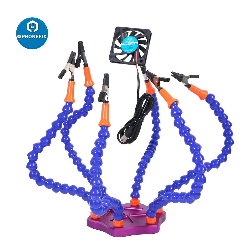 Soldering PCB Holder Tool Six Arms Octopus Helping Hands Crafts Workshop Station Base with Wire Cutting Plier for DJI Drone UAV
Soldering PCB Holder Tool Six Arms Octopus Helping Hands Crafts Workshop Station Base with Wire Cutting Plier for DJI Drone UAV