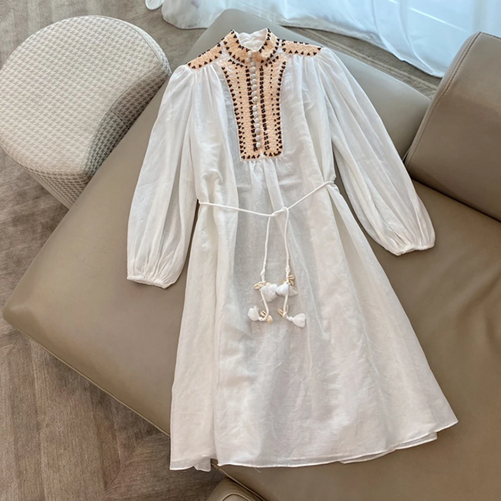 2021 Summer Dress White Ramie Long Sleeve Shirt Dress Embroidery Long Dresses Women
2021 Summer Dress White Ramie Long Sleeve Shirt Dress Embroidery Long Dresses Women