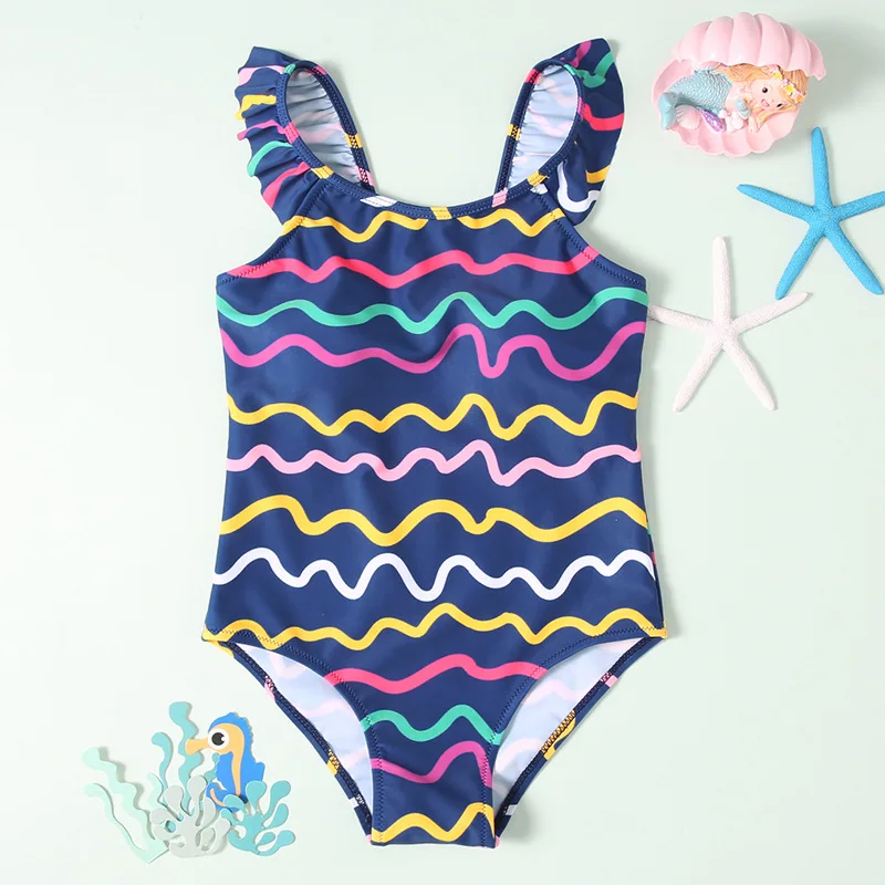 Baby Girls' One-Piece Swimsuits Color Corrugated Printed Swimwear Ruffle Kids Cute Bikini Summer Beach Wear Children's Swimsuit 
Baby Girls' One-Piece Swimsuits Color Corrugated Printed Swimwear Ruffle Kids Cute Bikini Summer Beach Wear Children's Swimsuit
