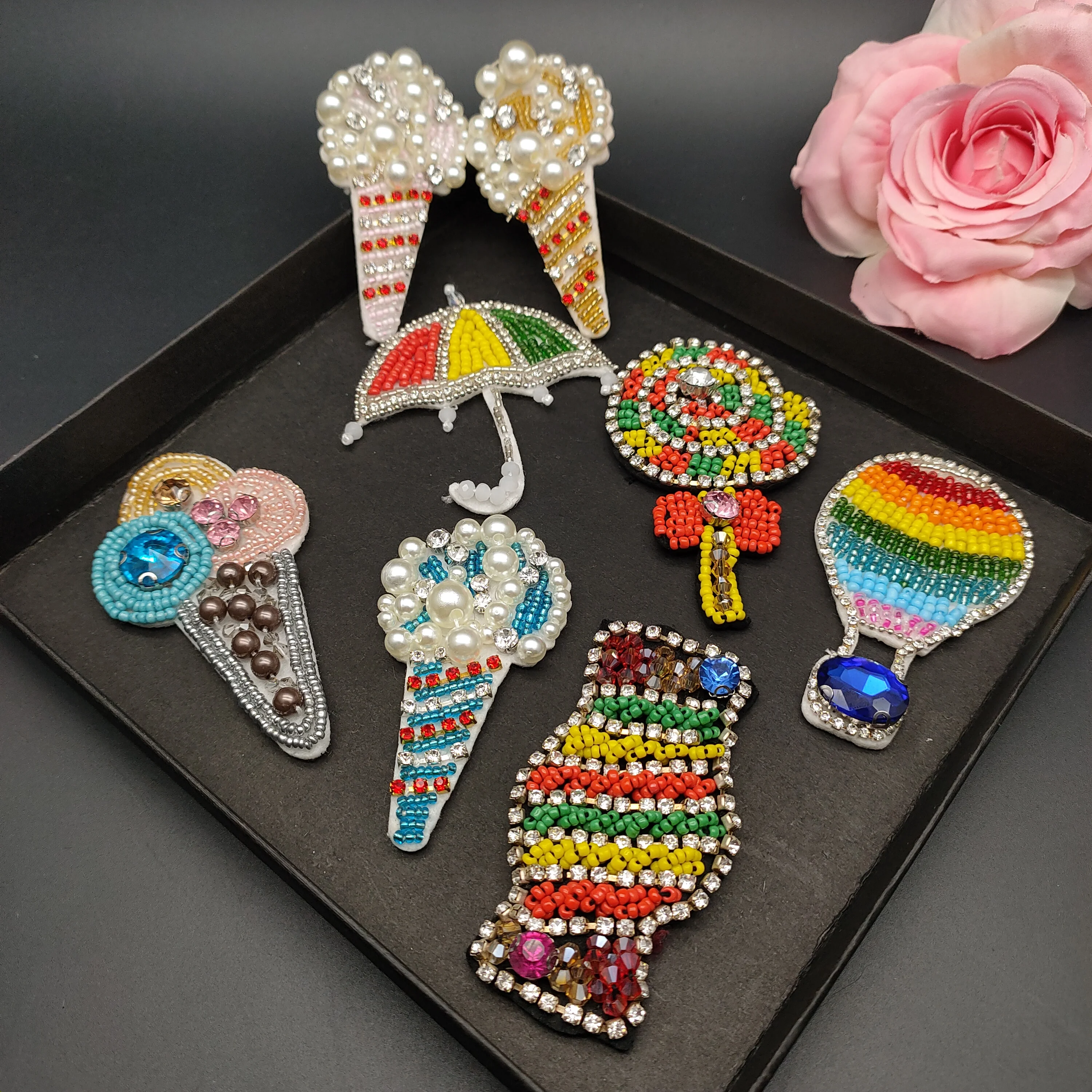 3D Handmade Rhinestone Beaded Patches Colorful Sew on Crystal Patch beading Applique Cute Patch Rainbow,Ice-cream,umbrella
3D Handmade Rhinestone Beaded Patches Colorful Sew on Crystal Patch beading Applique Cute Patch Rainbow,Ice-cream,umbrella