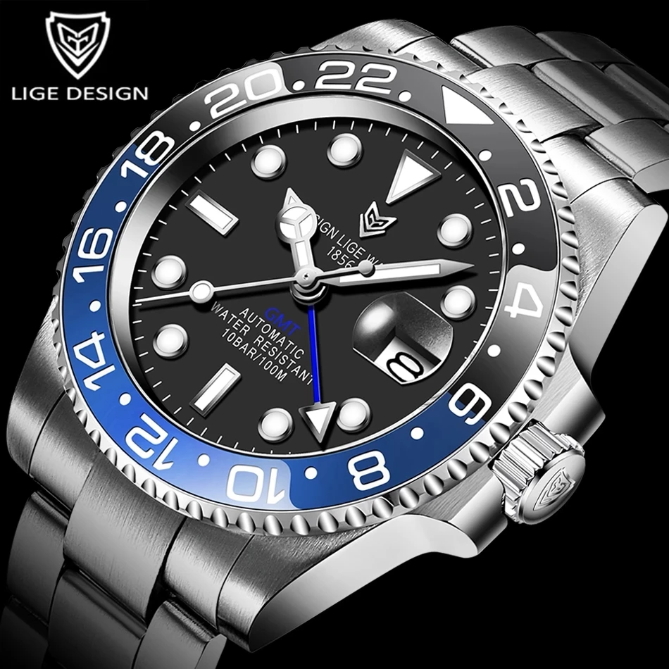 2022 New LIGE Sapphire Watches For Men Luxury Brand Ceramic Bezel GMT Automatic Watch 100M Waterproof Sport Mechanical Men Watch
2022 New LIGE Sapphire Watches For Men Luxury Brand Ceramic Bezel GMT Automatic Watch 100M Waterproof Sport Mechanical Men Watch