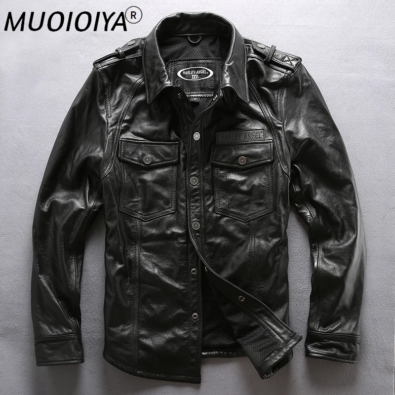 Factory 2021 New Men Black Genuine Leatehr Jacket Shirt First layer soft Cow leather Business Casual Jacket Shirt Free Shipping
Factory 2021 New Men Black Genuine Leatehr Jacket Shirt First layer soft Cow leather Business Casual Jacket Shirt Free Shipping