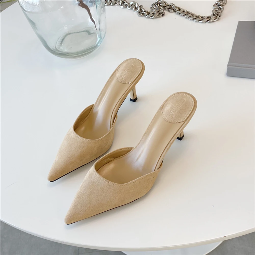 WETKISS Women Flock Slipper Summer Stiletto High Heel Mules Sexy high heel Slides Ladies shoes Spring Pointed Toe Slippers 2021
WETKISS Women Flock Slipper Summer Stiletto High Heel Mules Sexy high heel Slides Ladies shoes Spring Pointed Toe Slippers 2021