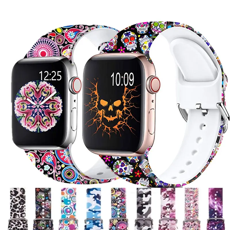Colorful skull Print Strap for Apple Watch 6 Band 44MM 40MM 38MM 42MM Silicone Belt for iWatch Series 6 SE 5 4 3 Watch Bracelet
Colorful skull Print Strap for Apple Watch 6 Band 44MM 40MM 38MM 42MM Silicone Belt for iWatch Series 6 SE 5 4 3 Watch Bracelet