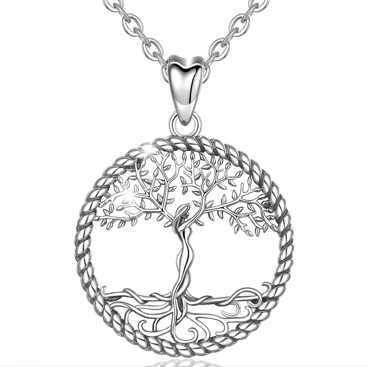 Серебряное ожерелье с подвеской Eudora Tree of life из стерлингового серебра 925 пробы
