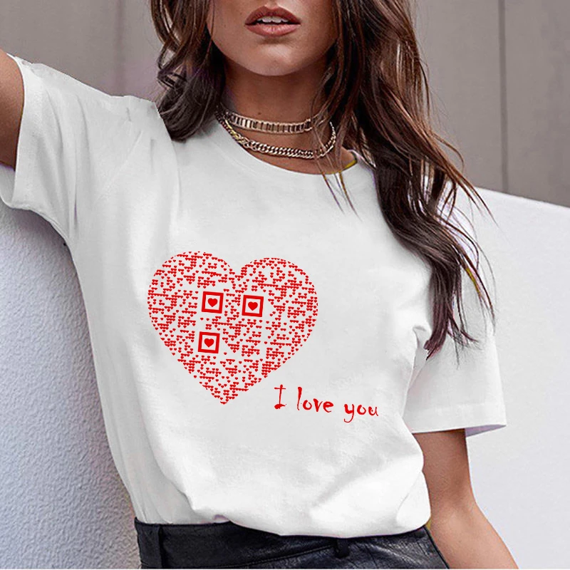 Woman Tshirts Harajuku Love Qr Code Graphics T Shirt Summer Clothes for Women Tees Casual Fashion T-shirt Short Sleeve Femme
Woman Tshirts Harajuku Love Qr Code Graphics T Shirt Summer Clothes for Women Tees Casual Fashion T-shirt Short Sleeve Femme