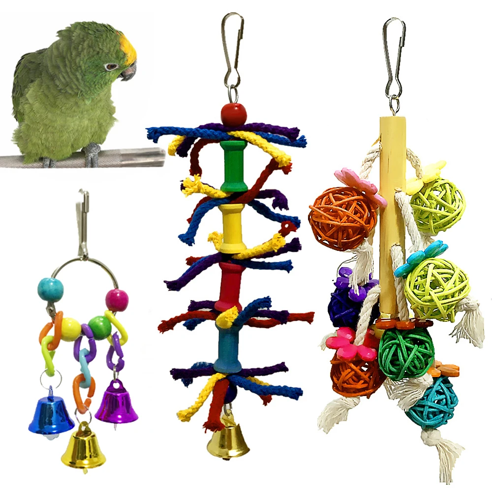 Parrot Combination Toys Bird Chewable Bite Climbing Rope Swing Cotton Rope Bite String 6Pcs Set Toys For Parrots Game In Cage 
Parrot Combination Toys Bird Chewable Bite Climbing Rope Swing Cotton Rope Bite String 6Pcs Set Toys For Parrots Game In Cage