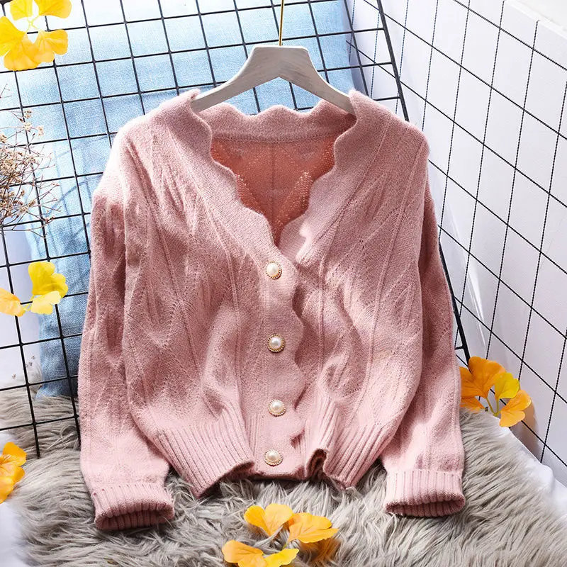 Knitted cardigan women's loose spring and autumn 2021 new single breasted versatile sweater coat 
Knitted cardigan women's loose spring and autumn 2021 new single breasted versatile sweater coat