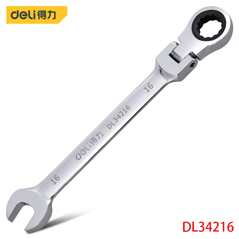 

Deli DL34216 Movable Head Combination Wrench Specification 16mm Ratchet WrenchChrome Vanadium Steel Material Hand Tools Polished