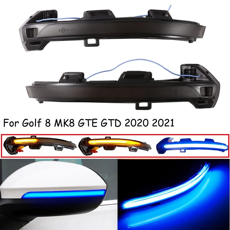 Светодиодный динамический индикатор бокового зеркала, для Golf 8 MK8 GTE GTD 2020 2021, мигающий сигнал поворота заднего вида, синий и янтарный
Светодиодный динамический индикатор бокового зеркала, для Golf 8 MK8 GTE GTD 2020 2021, мигающий сигнал поворота заднего вида, синий и янтарный