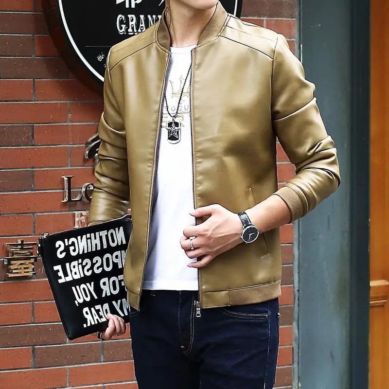 Autumn Jacket Men Pu Leather Jacket Coat Male Casual Jacket Fashion Casual Baseball Collar Men Motorcycle Leather Tidal Flow
Autumn Jacket Men Pu Leather Jacket Coat Male Casual Jacket Fashion Casual Baseball Collar Men Motorcycle Leather Tidal Flow