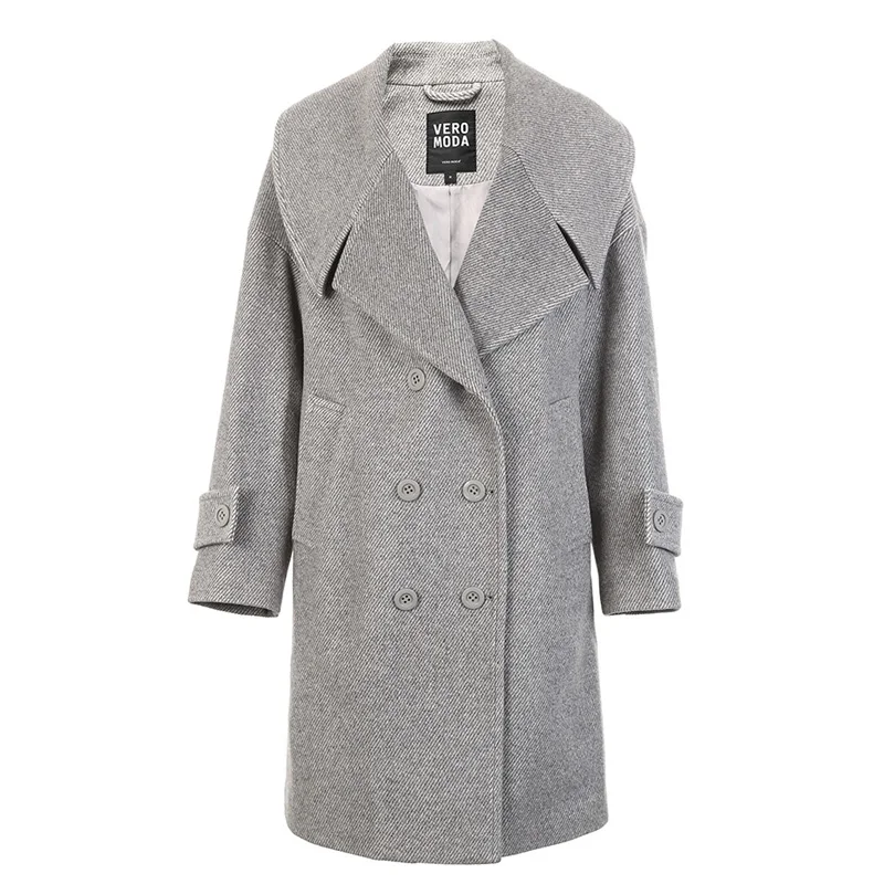 Vero Moda весеннее двубортное пальто воротник с отворотами куртка | 318327565 Женская
