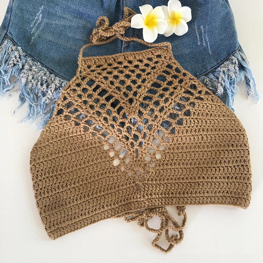 New Sexy Women Crochet Bikini Knitting Halter Top Solid Color Wrapped Chest Bra Boho Beach Backless Camisoles
New Sexy Women Crochet Bikini Knitting Halter Top Solid Color Wrapped Chest Bra Boho Beach Backless Camisoles