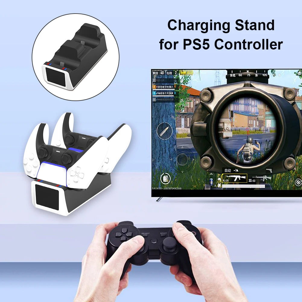 White/Black Wireless Game Handle Controller Dual Charger Base Stand With Indicator Light for PS5 Joystick Charging Power Dock
White/Black Wireless Game Handle Controller Dual Charger Base Stand With Indicator Light for PS5 Joystick Charging Power Dock