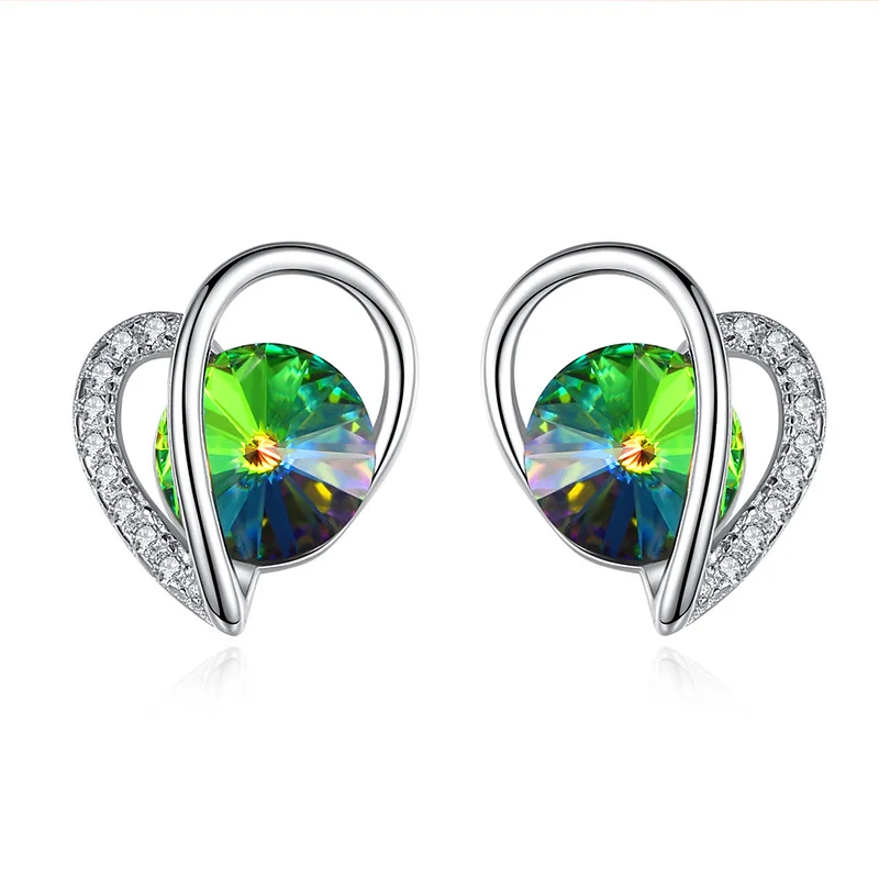 Earrings, 925 sterling silver ladies ins fashion simple inlaid green ghost crystal plating white gold student silver earrings
Earrings, 925 sterling silver ladies ins fashion simple inlaid green ghost crystal plating white gold student silver earrings
