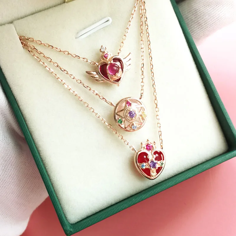 Anime 925 Sterling Silver Crystal Star Compact Heart Pendant Women Sweater Necklace Sailor Fans Cosplay Props Jewelry Girls Gift
Anime 925 Sterling Silver Crystal Star Compact Heart Pendant Women Sweater Necklace Sailor Fans Cosplay Props Jewelry Girls Gift